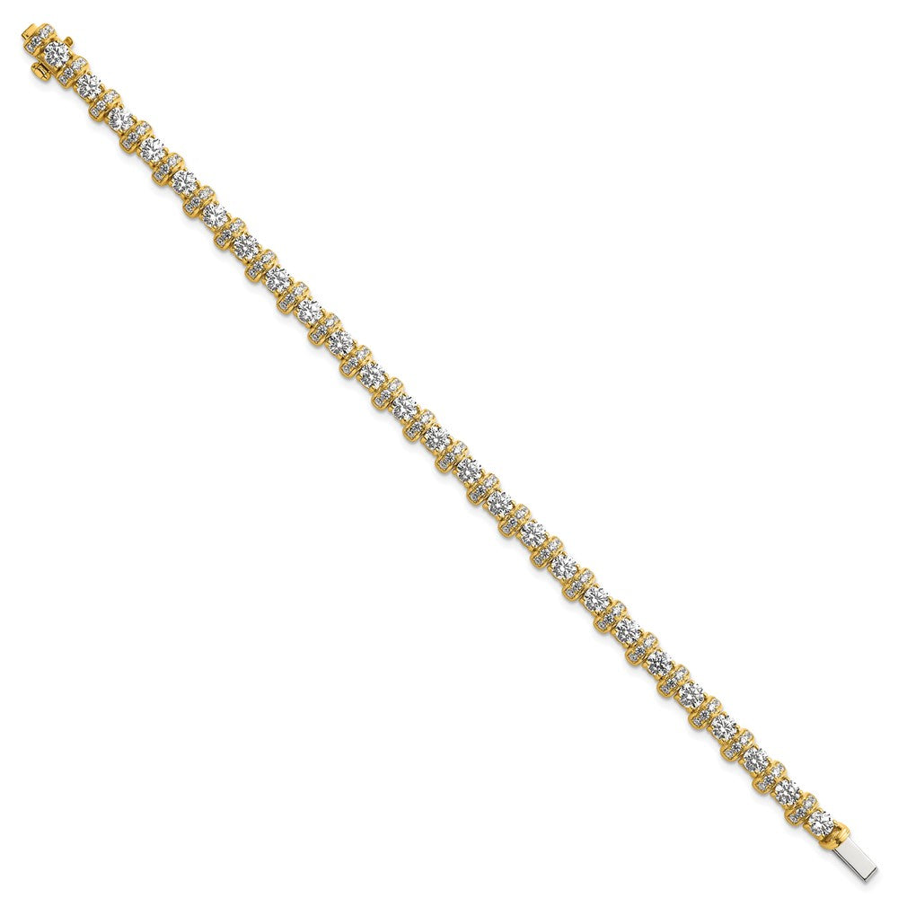 14K Yellow Gold 7 3/4 carat Lab Grown Diamond VS/SI+ G+ Complete Fashion Tennis Bracelet