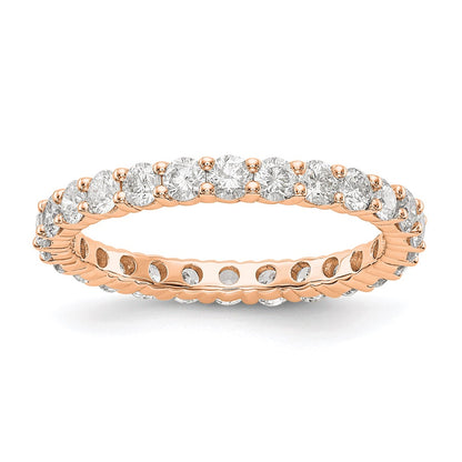 14K Rose Gold 1.5CT Shared Prong Diamond Eternity Wedding Band Ring