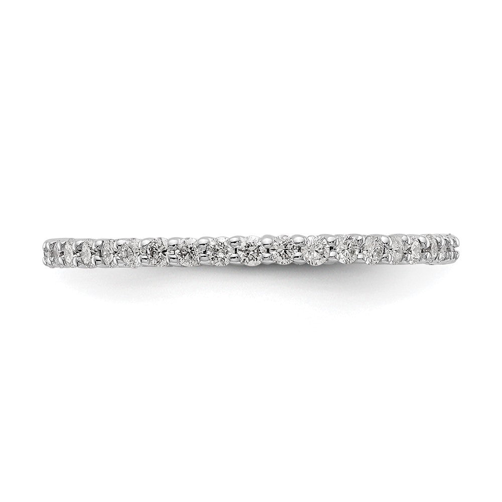 14K White Gold Polished Size 7.5 Shared Prong 1/2 carat Diamond Complete Eternity Wedding Band Ring