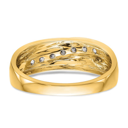 14K Yellow Gold Diamond Men's Wedding Band Ring (SI1-SI2)