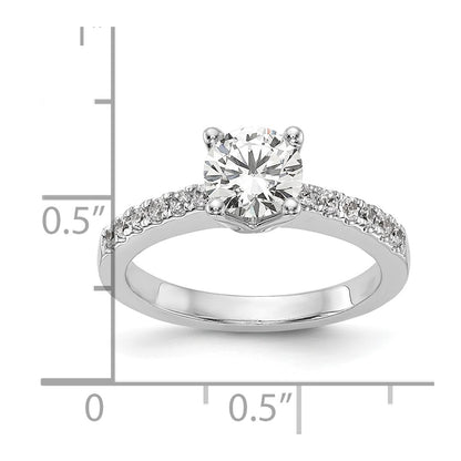True Origin 14K White Gold 1/3 carat Lab Grown Diamond VS+ F+ Semi-Mount Round Engagement Ring