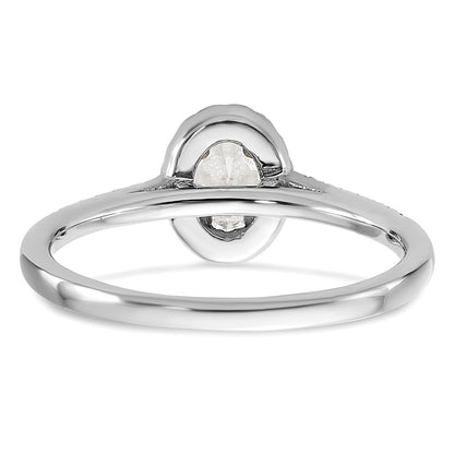 14K White Gold Halo Plus (Holds 1/2 carat (6.5x4.5mm) Oval Center) 1/3 carat Diamond Semi-Mount Engagement Ring