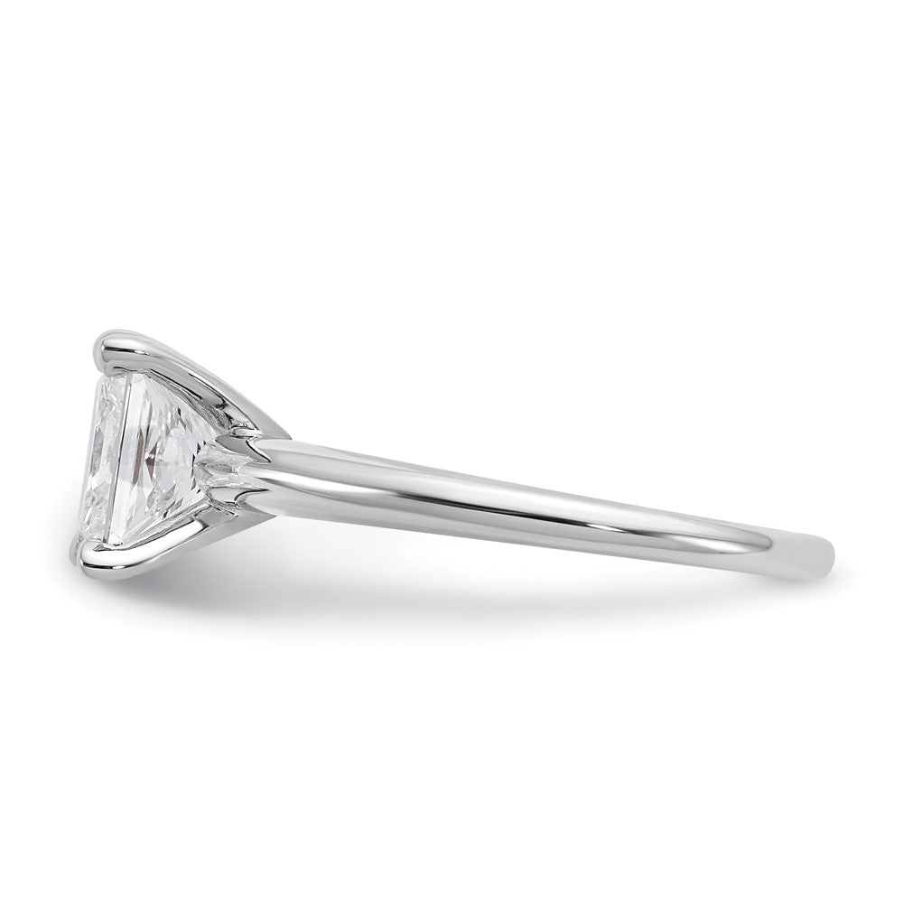 14K White Gold 2 carat Certified Lab Grown Diamond VS+ F+ Princess Complete Solitaire Engagement Ring