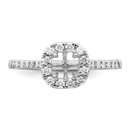 True Origin 14K White Gold 1/2 carat Lab Grown Diamond VS+ F+ Semi-Mount Asscher Halo Engagement Ring