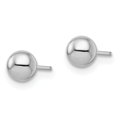 14K White Gold Polished 5mm Ball Post Earrings