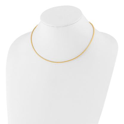 14K Two Tone D/C Reversible 2mm Adjustable Omega Necklace