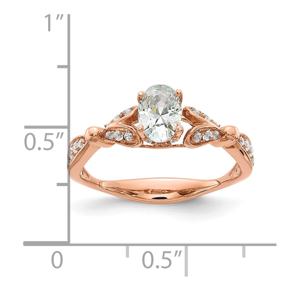 14K Rose Gold Diamond Semi-mount Engagement Ring
