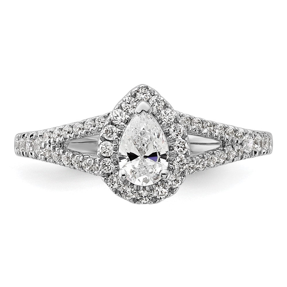 14K White Gold Pear Shaped Diamond Eng Ring