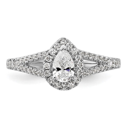14K White Gold Pear Shaped Diamond Eng Ring