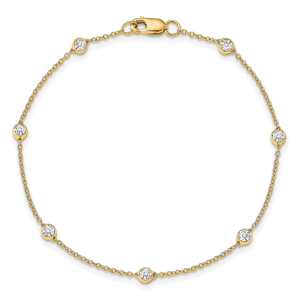 True Origin 14K Yellow Gold 1/2 carat Lab Grown Diamond VS+ F+ Complete 9 Station 9 in Bracelet