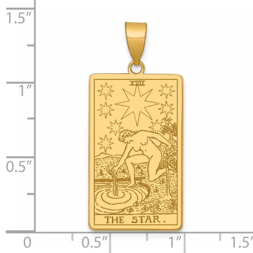 14K Yellow Gold The Star Tarot Card Pendant
