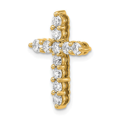 14K Yellow Gold Certified Lab Grown Diamond 1ctw VS DEF Cross Pendant