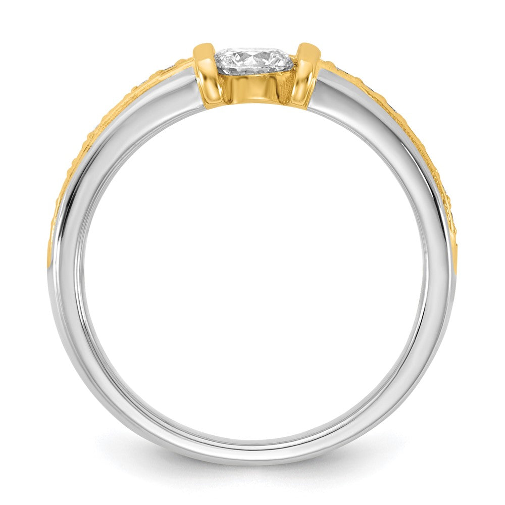 14K Two-Tone Gold .5ct Ladies Diamond Wedding Band Ring