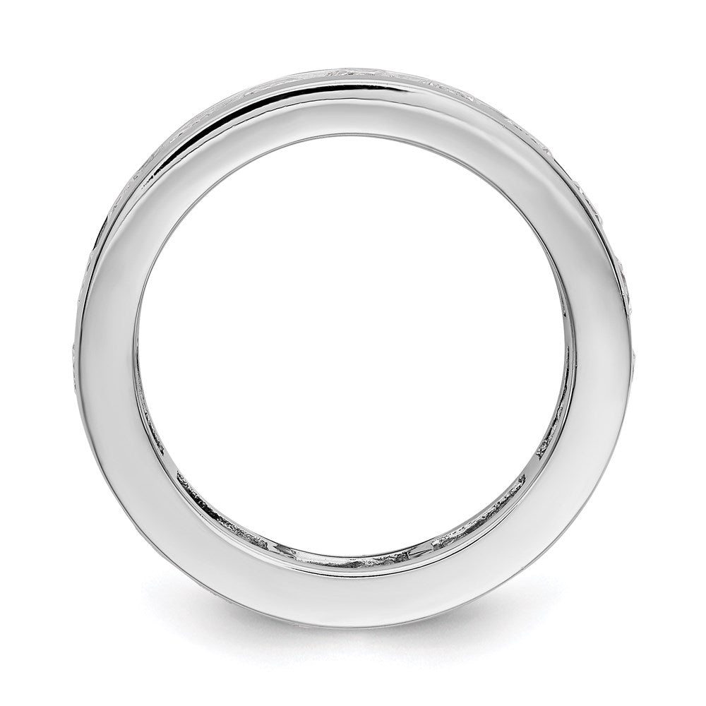 14K White Gold Polished 3ct Channel Set Diamond Eternity Wedding Band Ring