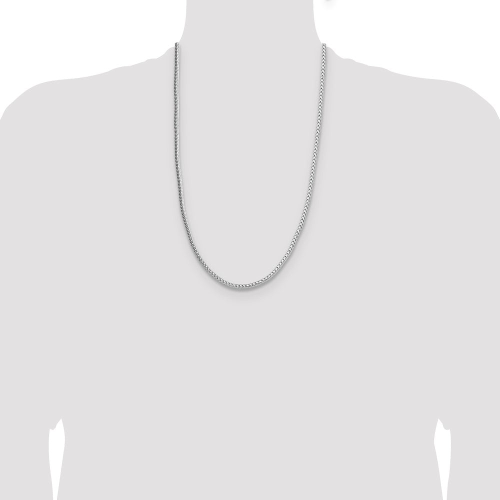 Sterling Silver Rhodium-plated 3.4mm Diamond-cut Round Franco 26 Inch Chain