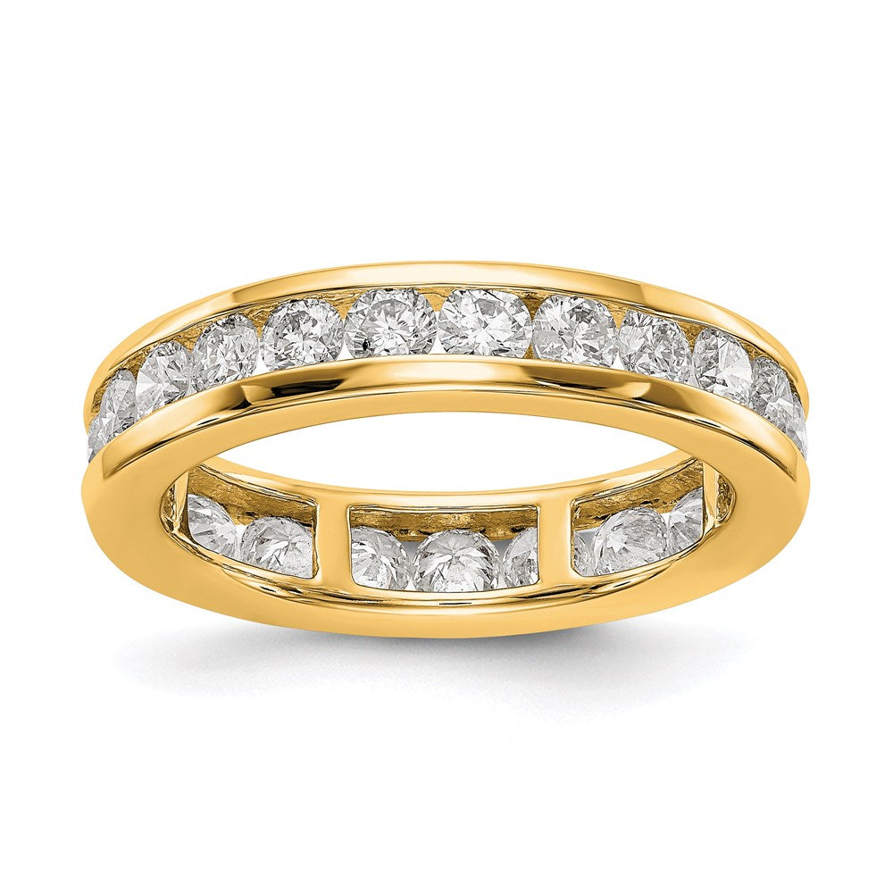 14K Yellow Gold Polished 2ct Channel Set Diamond Eternity Wedding Band Ring