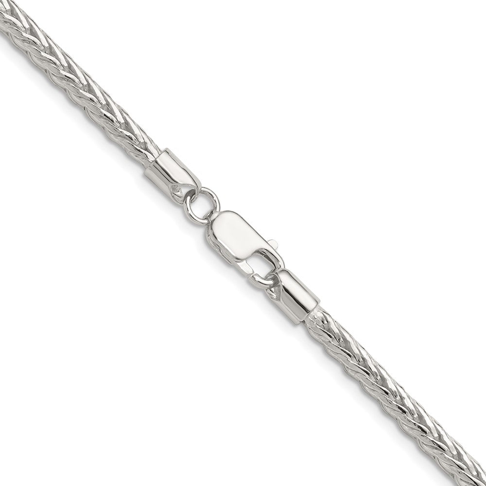 Sterling Silver 3.8mm Diamond-cut Round Franco 26 Inch Chain