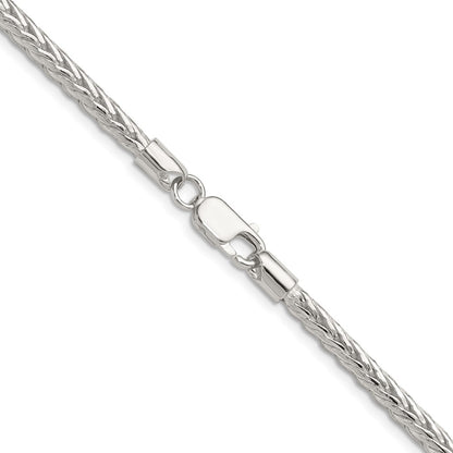 Sterling Silver 3.8mm Diamond-cut Round Franco 26 Inch Chain