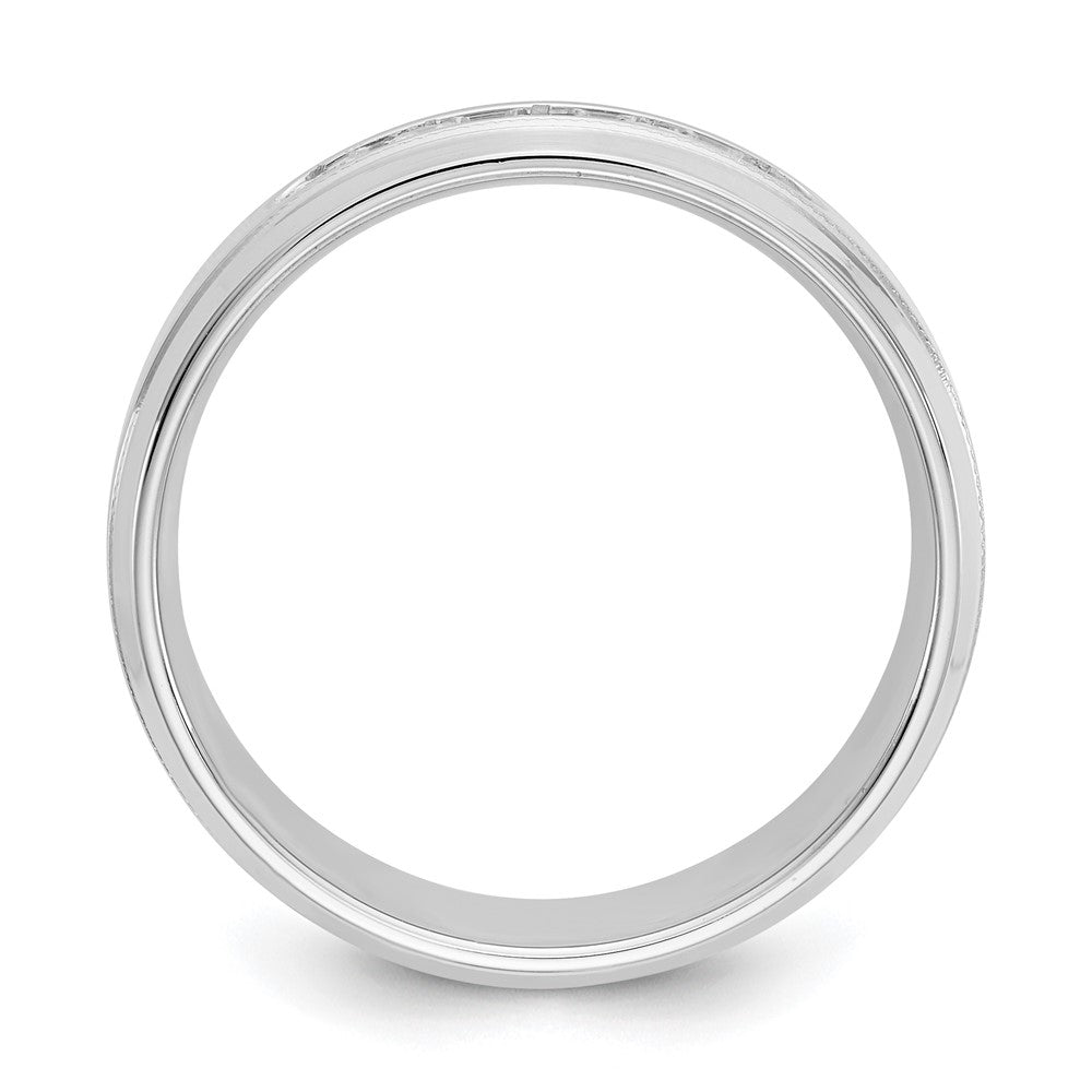 True Origin 14K White Gold 1/2 carat Lab Grown Diamond VS+ F+ Size 9 Complete Bevel Miligrain Wedding Band Ring