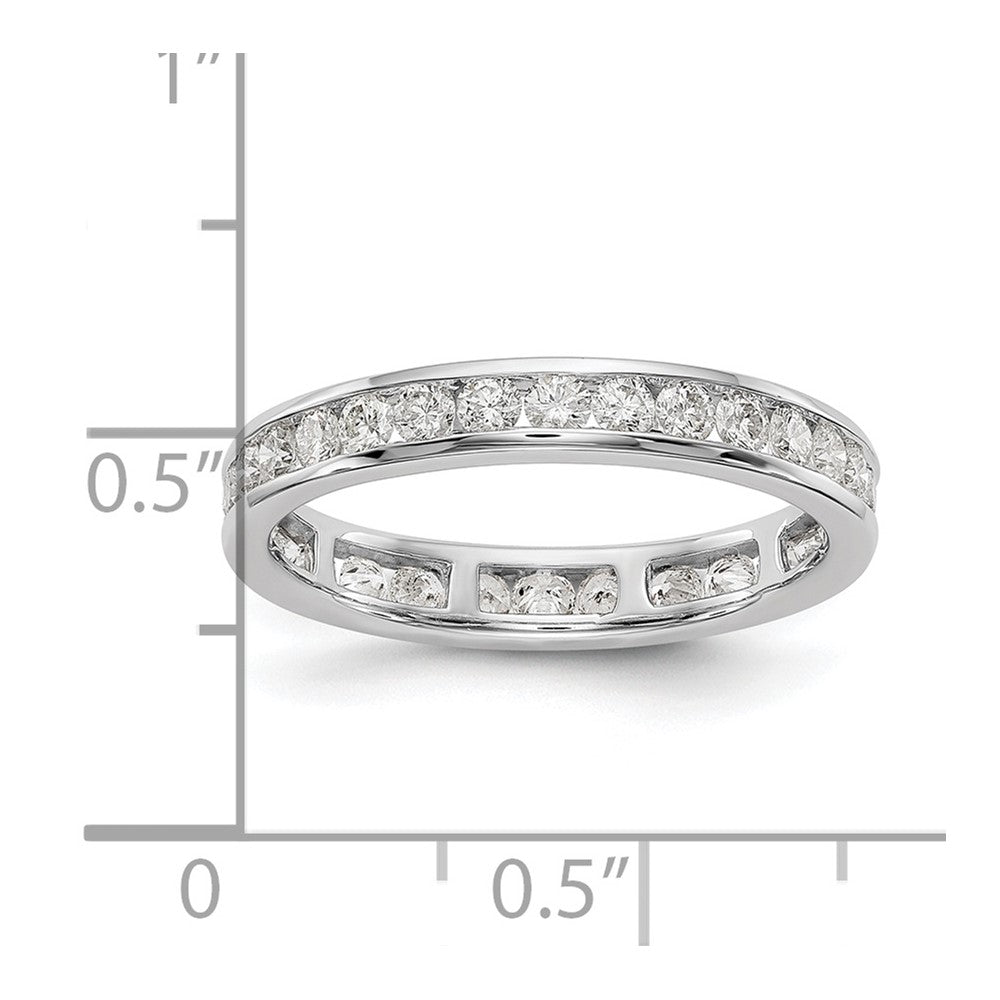 Platinum Polished Channel Set Size 7 Diamond Eternity Wedding Band Ring