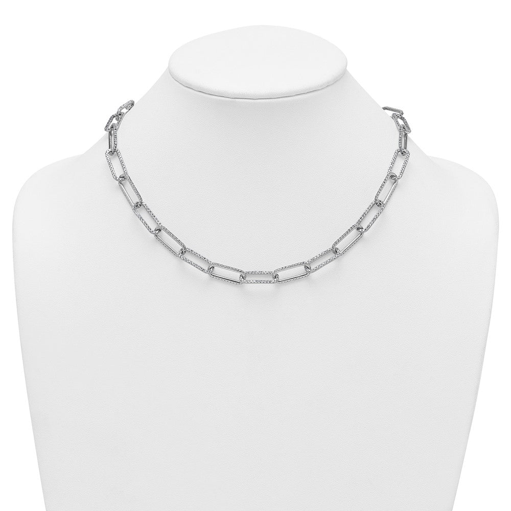 True Origin 14K White Gold 8 5/8 carat Lab Grown Diamond VS+ F+ 18 in Complete Link Necklace