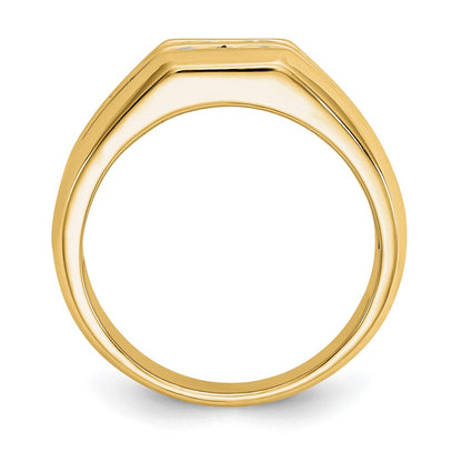 True Origin 14K Yellow Gold Men's 1/2 carat Lab Grown Diamond VS+ F+ Complete Double Channel Wedding Band Ring