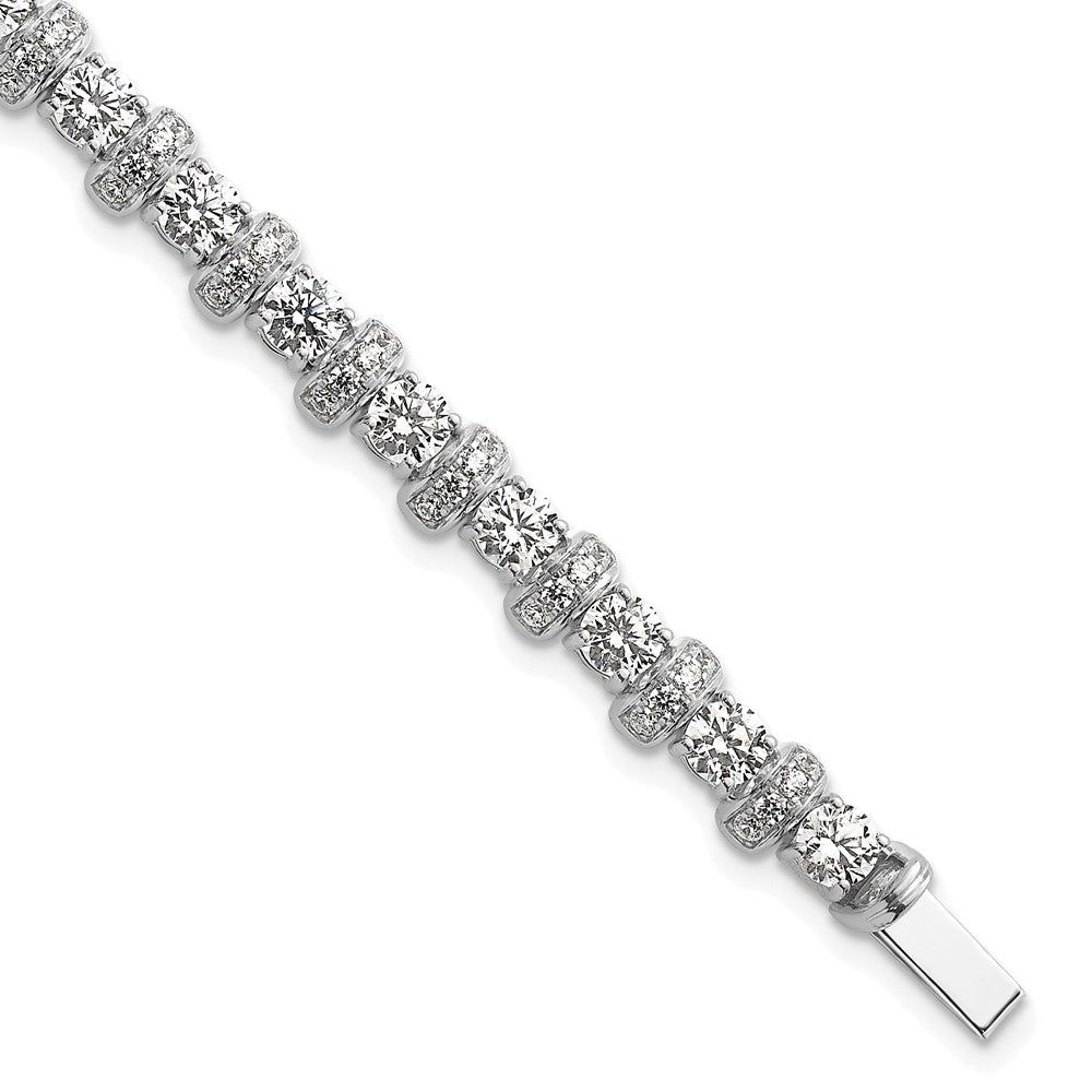 14K White Gold 7 3/4 carat Lab Grown Diamond VS/SI+ G+ Complete Fashion Tennis Bracelet