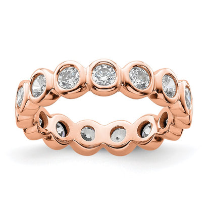 14K Rose Gold Polished Size 4.5 Bezel-set 1 carat Diamond Complete Eternity Wedding Band Ring