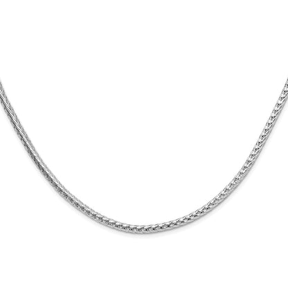 Sterling Silver Rhodium-plated 3.8mm Diamond-cut Round Franco 24 Inch Chain