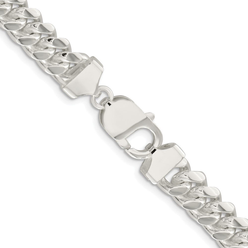Sterling Silver Rhodium-plated 9mm Polished Domed Curb 22 Inch Chain