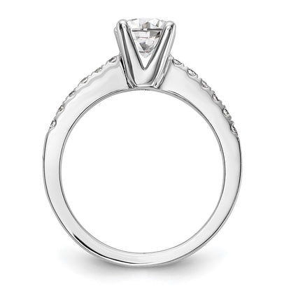 True Origin 14K White Gold 1/3 carat Lab Grown Diamond VS+ F+ Semi-Mount Round Engagement Ring