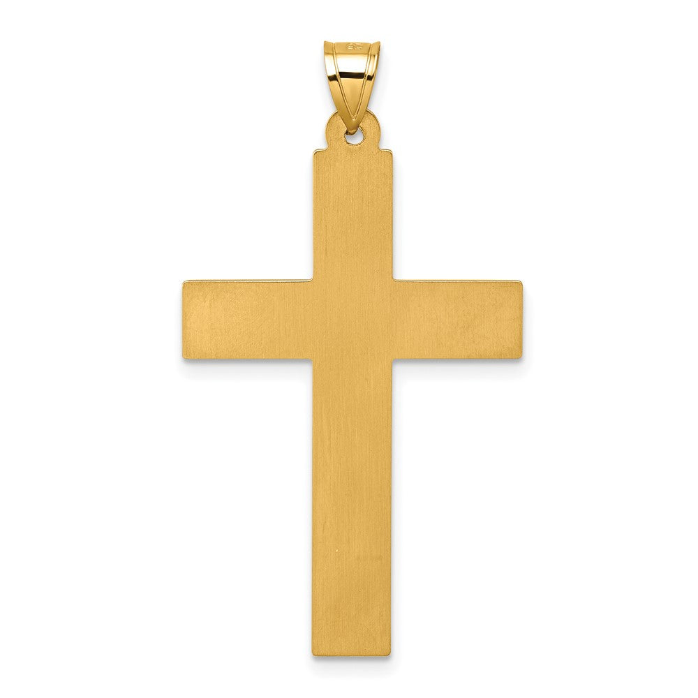 14K Yellow Gold with Rhodium Polished Latin Cross Pendant