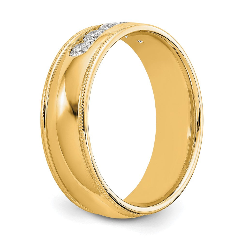 True Origin 14K Yellow Gold Men's 1/2 carat Lab Grown Diamond VS+ F+ Size 13 Complete Miligrain Wedding Band Ring