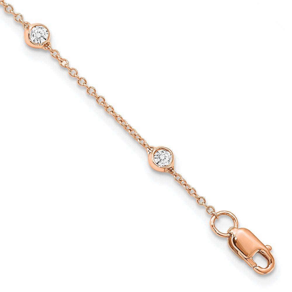 True Origin 14K Rose Gold 1/2 carat Lab Grown Diamond VS+ F+ Complete 9 Station 9 in Bracelet