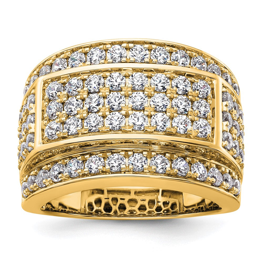 True Origin 14K Yellow Gold Men's 3 carat Lab Grown Diamond VS+ F+ Complete Heirloom Ring