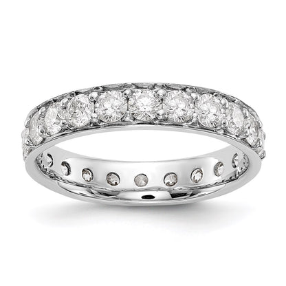 14K White Gold Polished Vintage 2ct Diamond Eternity Wedding Band Ring