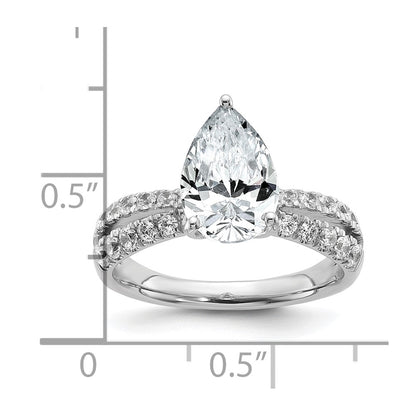 True Origin 14K White Gold 2 5/8 carat Lab Grown Diamond VS+ F+ Complete Pear Engagement Ring