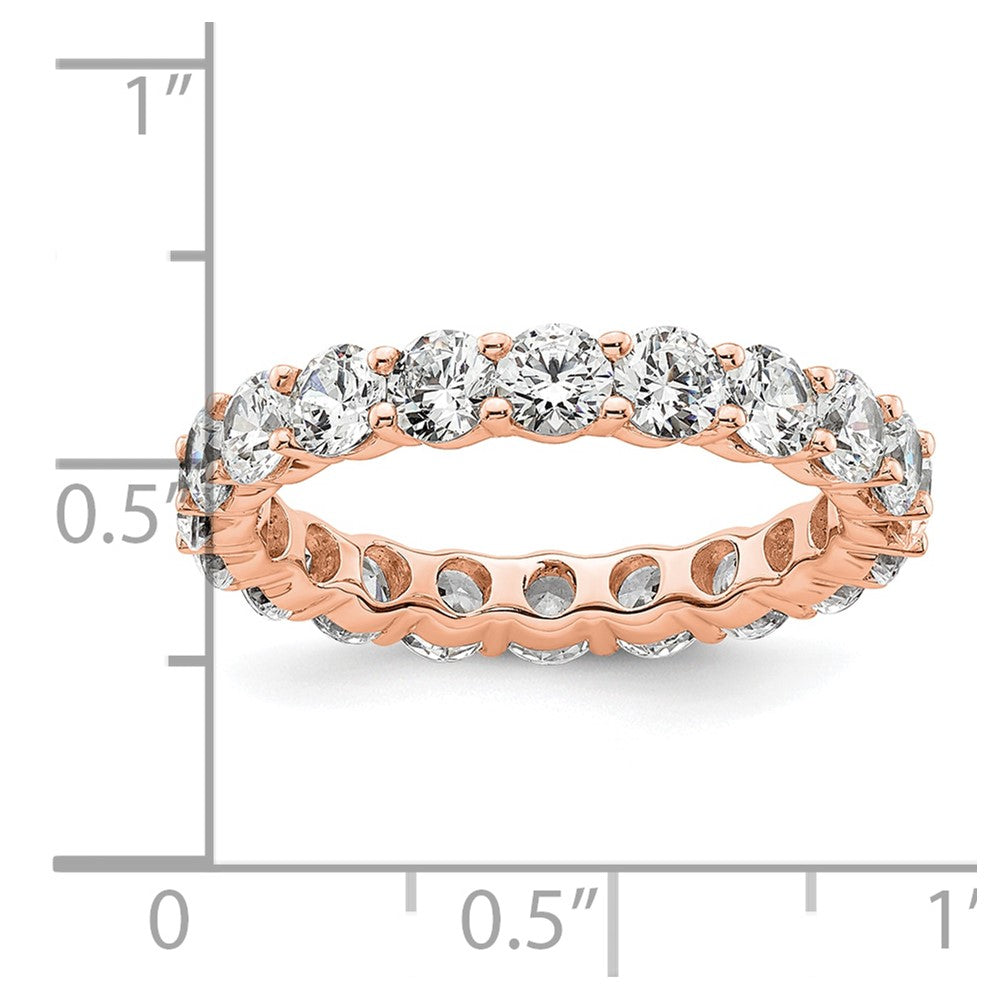14K Rose Gold Polished Size 8.5 Shared Prong 3 carat Diamond Complete Eternity Wedding Band Ring