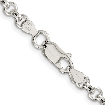 Sterling Silver Rhodium-plated 4.6mm Rolo 36 Inch Chain