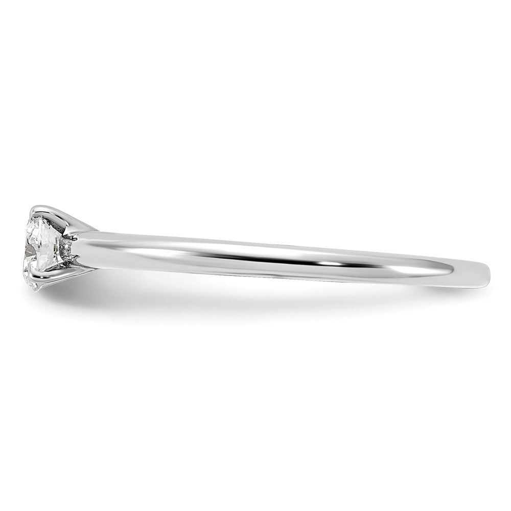 14K White Gold 1/3 carat Certified Lab Grown Diamond VS+ F+ Round Complete Solitaire Engagement Ring
