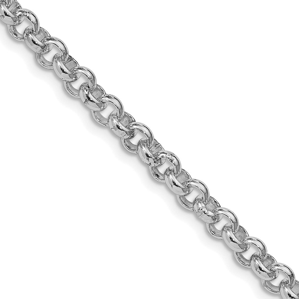 Sterling Silver Rhodium-plated 5mm Rolo 30 Inch Chain