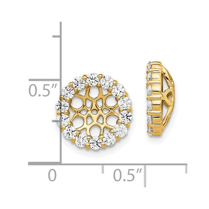 14K Yellow Gold 1 carat Diamond Circle Earring Jackets