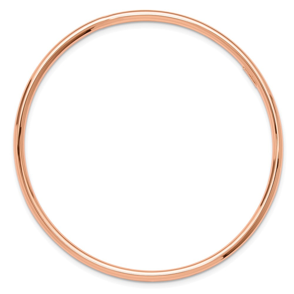 14K Rose Gold Polished 3.00mm Slip-on Round Bangle Bracelet