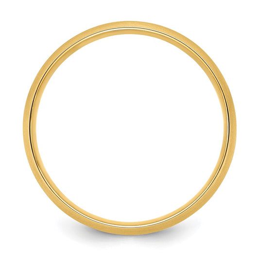 14K Yellow Gold 6mm Standard Weight Comfort Fit Brushed/Polished Center Line Wedding Band Ring