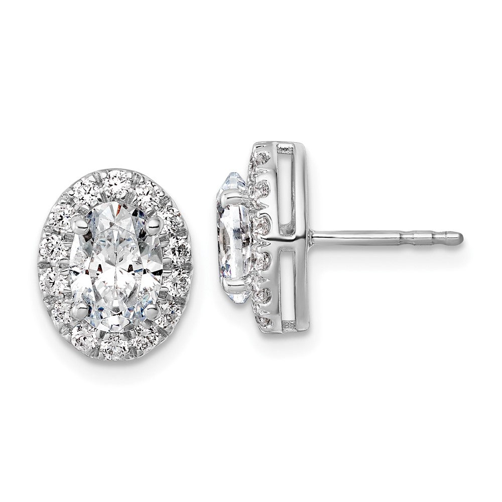 14w 2 1/2ct Certified Lab Grown Diamond VS/SI+ G+ Complete Oval Halo Earrings