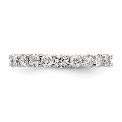 14K White Gold Polished Shared Prong 2ct VS Diamond Eternity Wedding Band Ring