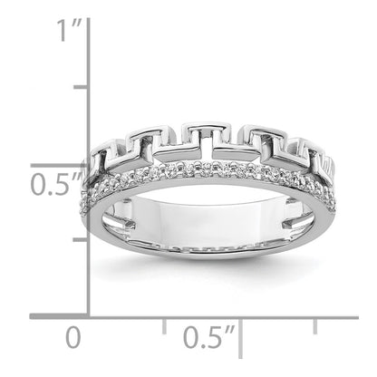 14K White Gold Polished Diamond Double Wedding Band Ring Fashion Ring