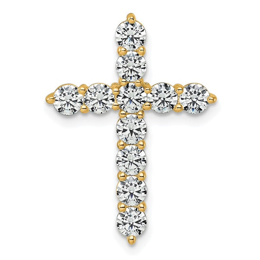 14K Yellow Gold Certified Lab Grown Diamond 2ctw VS/SI FGH Cross Pendant