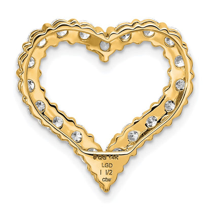 14K Yellow Gold Certified Lab Grown Diamond VS/SI FGH Heart Pendant