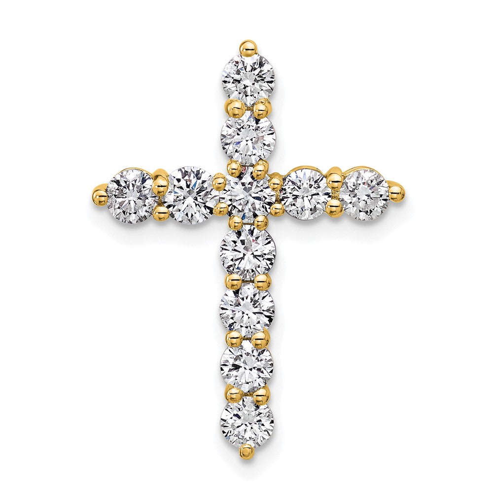 14K Yellow Gold Certified Lab Grown Diamond 1.5ctw VS/SI FGH Cross Pendant